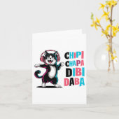Carte Chipi Chapa Dibi Daba Dancing Chat Dessin (Fleur jaune)
