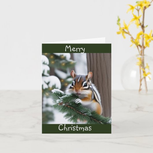 Carte Chipmunk de Noël (Fleur jaune)