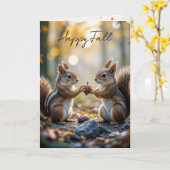 Carte Chipmunk et écureuil avec maïs d'automne (Fleur jaune)