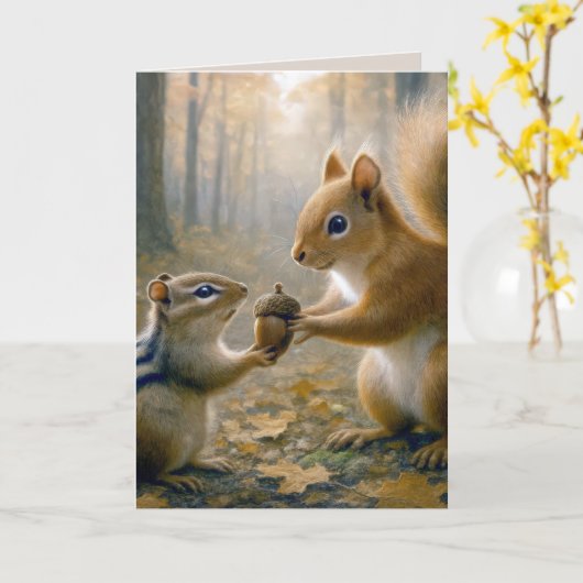 Carte Chipmunk et Merci d'écureuil (Fleur jaune)