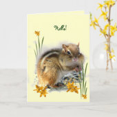 Carte Chipmunk pense à vous (Fleur jaune)