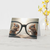 Carte Chipmunks à travers des lunettes (Fleur jaune)