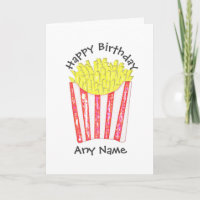 Chips Fries Joyeux Anniversaire Nom personnalisé