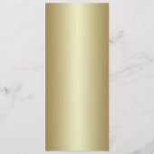 Carte chique élégante de menu d'or (Dos)