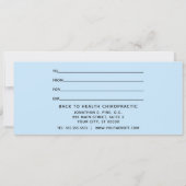 Carte Chiropractic Blue Spine Holiday Certificat cadeau (Dos)