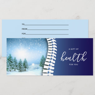 Carte Chiropractic Blue Spine Holiday Certificat cadeau