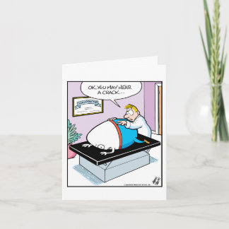 Carte Chiropraticien - Œuf entend un craquement