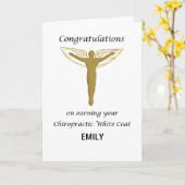 Carte Chiropratique Custom Nom de l'école White Coat Cer (Fleur jaune)