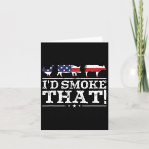 Carte Chirte Bbq amusant Je fumerais cette viande Pitmas
