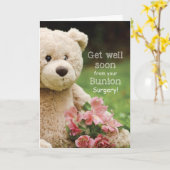 Carte Chirurgie Bunion, Ours Teddy & Fleurs Se Portent B (Fleur jaune)