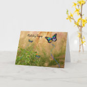 Carte Chirurgie de mastectomie avec papillons colorés (Fleur jaune)