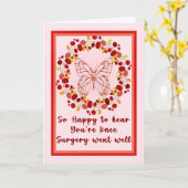 Carte Chirurgie du genou bien avec papillon et couronne (Fleur jaune)