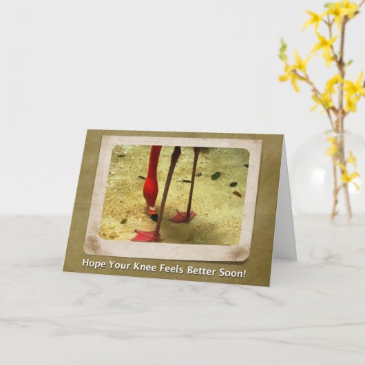 Carte Chirurgie genou bien bientôt Flamant rose rose (Fleur jaune)