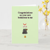 Carte Chirurgie mammaire Félicitations, Drôle Cartoon Ar (Fleur jaune)