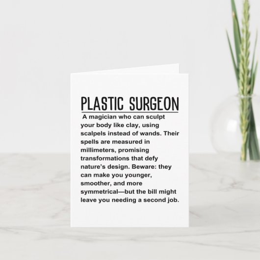 Carte Chirurgien plastique (Devant)
