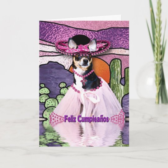 Carte Chiwawa De Feliz Cumpleanos Joyeux Anniversaire Zazzle Be