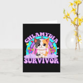 Carte Chlamydia Survivor Chat Arc-en-ciel (Fleur jaune)