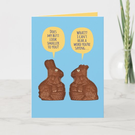 Carte Chocolat amusant Bunnies de Pâques (Devant)