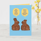 Carte Chocolat amusant Bunnies de Pâques (Fleur jaune)