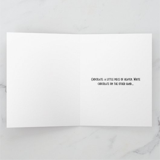Carte Chocolat blanc (Intérieur)