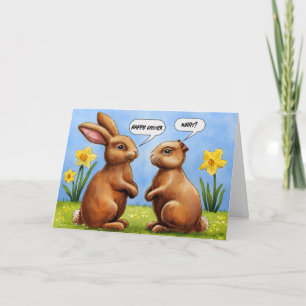 Carte Chocolat Bunnies de Pâques Humour