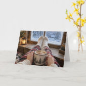 Carte Chocolat chaud de Noël (Fleur jaune)