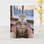 Carte Chocolat chaud de Noël (Fleur jaune)