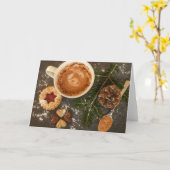 Carte Chocolat chaud de Noël (Fleur jaune)