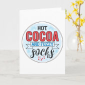 Carte Chocolat Chaud et Chaussettes Douces (Fleur jaune)