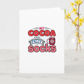 Carte Chocolat Chaud et Chaussettes Doux (Fleur jaune)