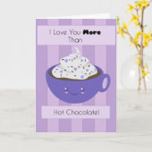 Carte Chocolat chaud mignon 'Je t'aime' (Fleur jaune)