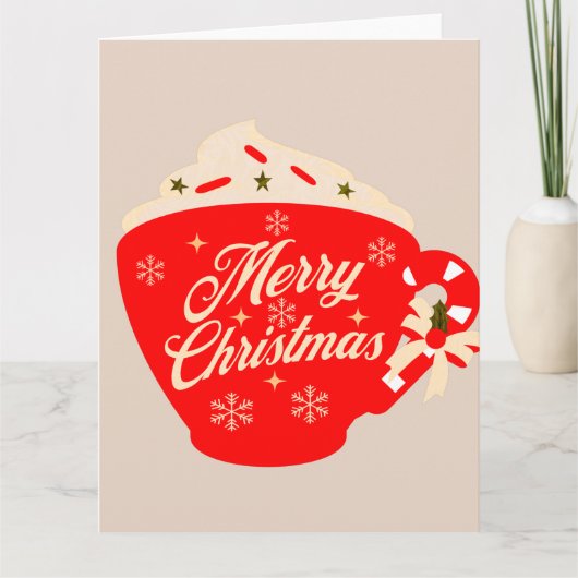 Carte Chocolat Chaud Noël Tan Flocon de Neige (Devant)