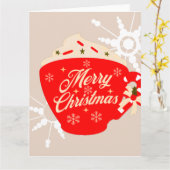 Carte Chocolat Chaud Tan Flocon de Neige Joyeux Noël (Fleur jaune)