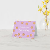 Carte Chocolat chips biscuits d'anniversaire violet (Fleur jaune)