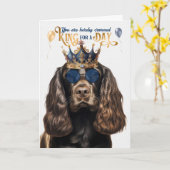 Carte Chocolat Cocker Chien King pour une journée d'anni (Fleur jaune)