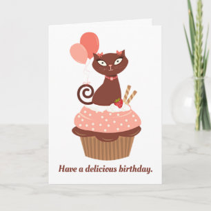 Carte Chocolat dans un Cupcake Anniversaire