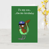 Carte Chocolat de policier/oiseau reptile 1 de menthe (Fleur jaune)