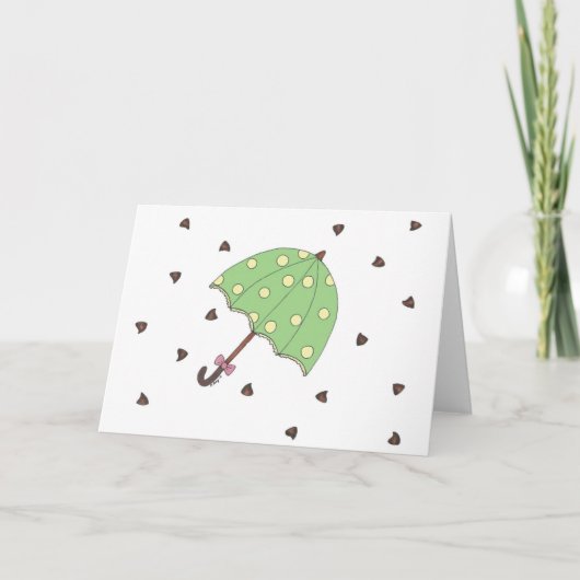 Carte Chocolat Douches Candy Raindrops Parasol Parapluie (Devant)