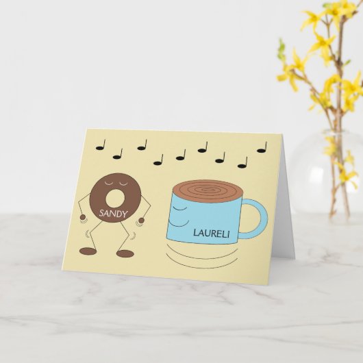 Carte Chocolat Frosted Donut & Coffe Mug Danser : (Fleur jaune)