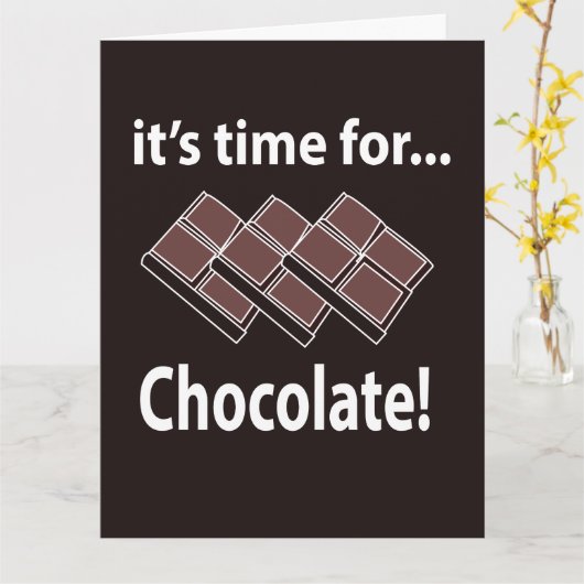 Carte Chocolat Il est temps de chocolat (Fleur jaune)