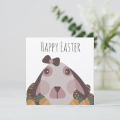 Carte Chocolat Joyeuses Pâques Oeufs Lapin Carottes Kraf (Debout devant)