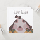 Carte Chocolat Joyeuses Pâques Oeufs Lapin Carottes Kraf (Devant/Arrière en situation)