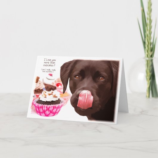 Carte Chocolat Lab I Love You Card - Cupcake Card (Devant)