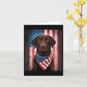 Carte Chocolat Labrador American Flag 4 juillet Chien (Fleur jaune)