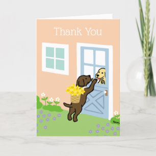 Carte Chocolat Labrador Daffodils Merci de printemps