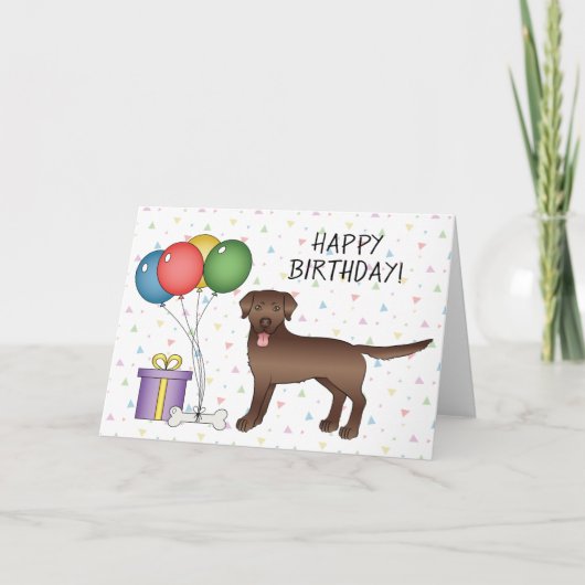 Carte Chocolat Labrador Retriever Chien Joyeux anniversa (Devant)