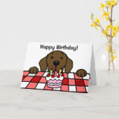 Carte Chocolat Labrador vous observant Anniversaire (Fleur jaune)