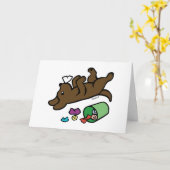 Carte Chocolat Mischievous Labrador Oeil latéral (Fleur jaune)