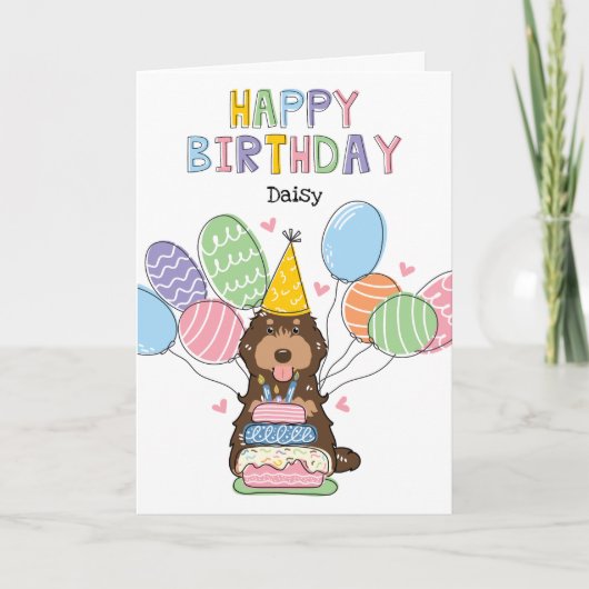 Carte Chocolat Tan Cockapoo Chien Cavapoo Joyeux Anniver (Devant)