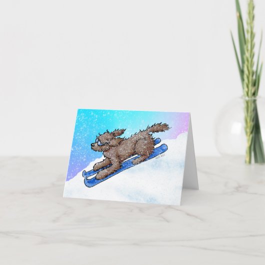 Carte Chocolate Goldendoodle DoodleMoji  (Devant)